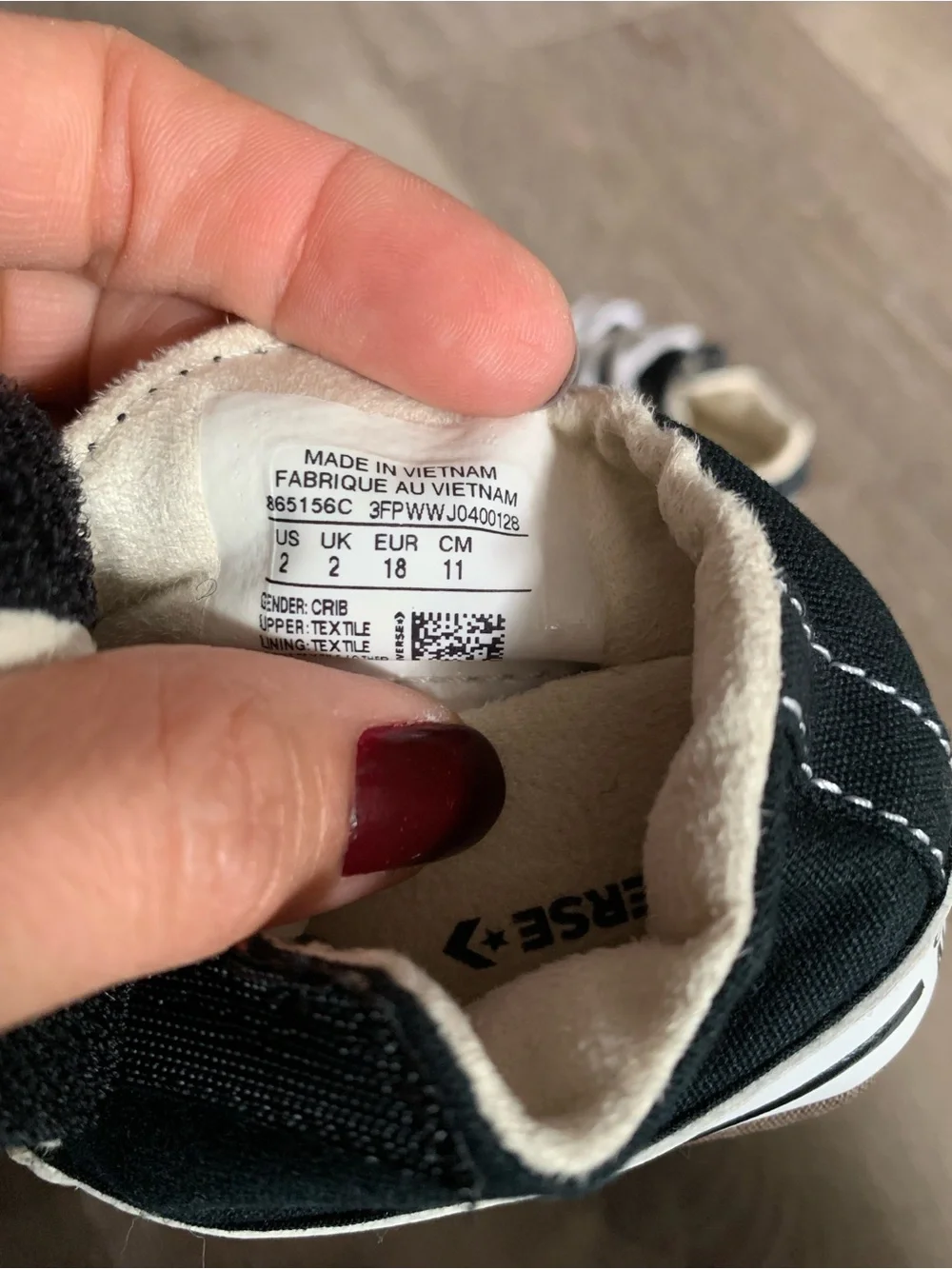 Converse All Stars Chuck Taylor Kids Infant Baby Toddler Size 2 Black
